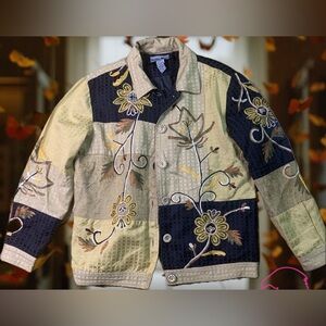 Vintage Indigo Moon Textured Jacket!!